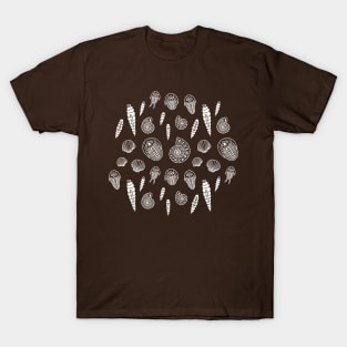 Paleozoic Fossil Pattern: Dark T-Shirt